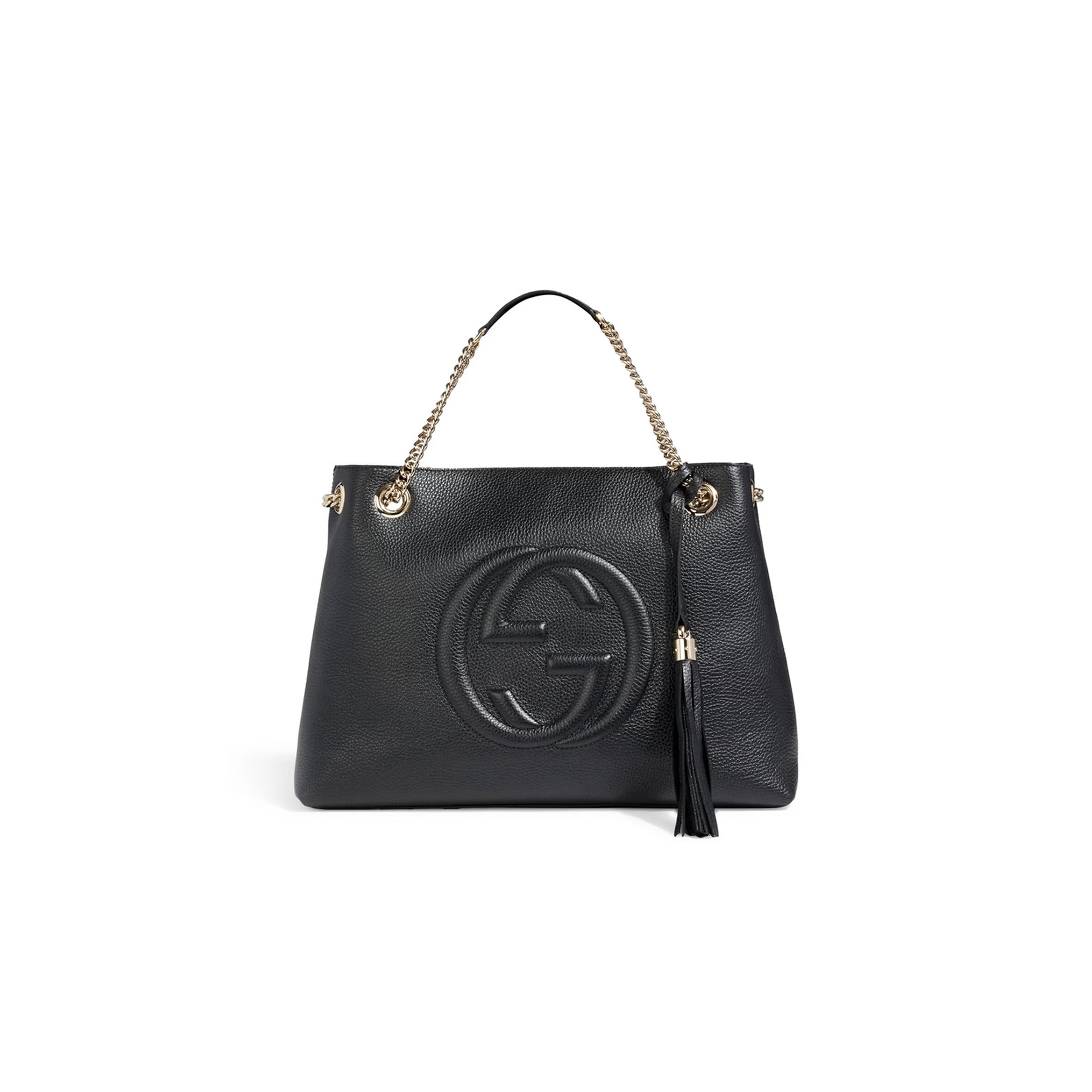GUCCI SOHO PEBBLED-LEATHER TOTE 308982 (38*27*14cm)